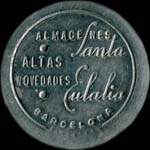 Timbre-monnaie 5 centimos - Almacenes Santa Eulalia - Altas Novedades - Barcelona - Espagne - avers
