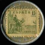 Timbre-monnaie 15 centimos - Almacenes Santa Eulalia - Altas Novedades - Barcelona - Espagne - revers