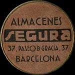 Timbre-monnaie 25 centimos - Almacenes Segura - 37, Paseo Deo Gracia.37 - Barcelona - Espagne - avers
