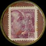 Timbre-monnaie 25 centimos - Almacenes Segura - 37, Paseo Deo Gracia.37 - Barcelona - Espagne - revers