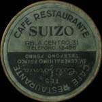Timbre-monnaie 25 centimos - Café Restaurante Suizo - Rbla.Centro, 31 - teléfono 13456 - Espagne - avers