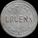 Timbre-monnaie 5 centimos - Camisas Urueña - Barcelona - Espagne - avers