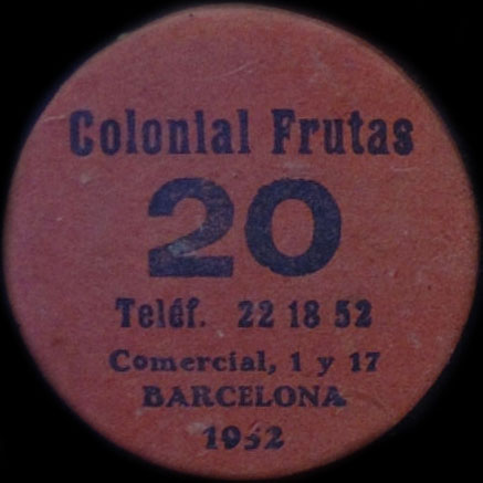 Carton Colonial Frutas type 1 - collection Gilles Blan�on