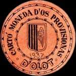 Timbre-monnaie de fantaisie - Dolot - 1937 - Espagne - carton moneda