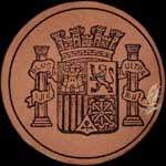 Timbre-monnaie Espagne - Carton moneda - 2 centimos Blasco Ibanez - Grandes armoiries - avers