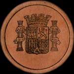Timbre-monnaie Espagne - Carton moneda - 2 centimos Blasco Ibanez - Petites armoiries - avers