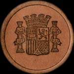Timbre-monnaie Espagne - Carton moneda - 5 centimos Pi Margall surcharge Marruecos - Petites armoiries - avers