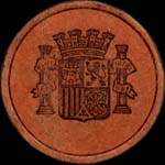 Timbre-monnaie Espagne - Carton moneda - 5 centimos Blasco Ibanez - Petites armoiries - avers