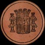 Timbre-monnaie Espagne - Carton moneda - 10 centimos - Petites armoiries - avers