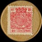 Timbre-monnaie Espagne - Carton moneda - 10 centimos Especial Movil type 2 - Petites armoiries - revers