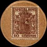 Timbre-monnaie Espagne - Carton moneda - 10 centimos Especial Movil type 1 - Petites armoiries - revers