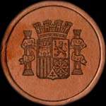 Timbre-monnaie Espagne - Carton moneda - 10 centimos S.Toda - Petites armoiries - avers