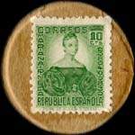 Timbre-monnaie Espagne - Carton moneda - 10 centimos S.Toda - Petites armoiries - revers