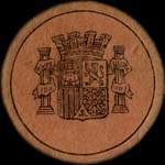 Timbre-monnaie Espagne - Carton moneda - 15 centimos Nicolas Salmeron - Petites armoiries - avers