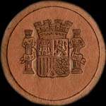 Timbre-monnaie Espagne - Carton moneda - 15 centimos E. Vaquer - Petites armoiries - avers