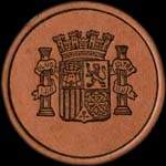 Timbre-monnaie Espagne - Carton moneda - 20 centimos - Petites armoiries - avers