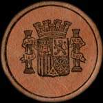 Timbre-monnaie Espagne - Carton moneda - 20 centimos Pi Margall - Petites armoiries - avers