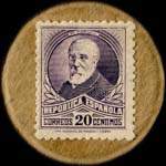 Timbre-monnaie Espagne - Carton moneda - 20 centimos Pi Margall - Petites armoiries - revers