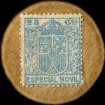 Timbre-monnaie Espagne - Carton moneda - 25 centimos Especial Movil type 3 - Petites armoiries - revers