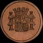 Timbre-monnaie Espagne - Carton moneda - 30 centimos G.M. Jovellanos - Petites armoiries - avers