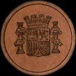 Timbre-monnaie Espagne - Carton moneda - 40 centimos - Petites armoiries - avers