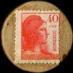 Timbre-monnaie Espagne - Carton moneda - 40 centimos - Petites armoiries - revers