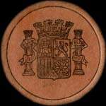 Timbre-monnaie Espagne - Carton moneda - 40 centimos Emilio Castelar surcharge Marruecos - Petites armoiries - avers