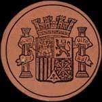 Timbre-monnaie Espagne - Carton moneda - 40 centimos - Grandes armoiries - avers