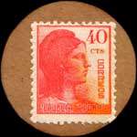 Timbre-monnaie Espagne - Carton moneda - 40 centimos - Grandes armoiries - revers