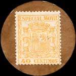 Timbre-monnaie Espagne - Carton moneda - 40 centimos Especial Movil type 2 - Grandes armoiries - revers