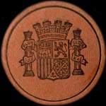 Timbre-monnaie Espagne - Carton moneda - 45 centimos Pablo Iglesias - Petites armoiries - avers