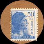 Timbre-monnaie Espagne - Carton moneda - 50 centimos - Grandes armoiries - revers