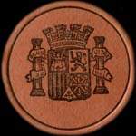 Timbre-monnaie Espagne - Carton moneda - 50 centimos Diego R. de S.Velazquez - Petites armoiries - avers