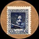 Timbre-monnaie Espagne - Carton moneda - 50 centimos Diego R. de S.Velazquez - Petites armoiries - revers