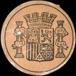 Timbre-monnaie Espagne - Carton moneda - 50 centimos Diego R. de S. Velazquez - Grandes armoiries - avers
