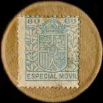 Timbre-monnaie Espagne - Carton moneda - 60 centimos Especial Movil type 3 - Petites armoiries - revers
