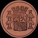 Timbre-monnaie Espagne - Carton moneda - 60 centimos - Grandes armoiries - avers