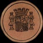 Timbre-monnaie Espagne - Carton moneda - 60 centimos Emilio Castelar - Petites armoiries - avers