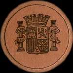 Timbre-monnaie Espagne - Carton moneda - 60 centimos - Petites armoiries - avers