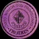 Carton moneda Figueres 1937 - 1 centimo - timbre-monnaie de fantaisie - Espagne - avers