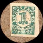 Carton moneda Figueres 1937 - 1 centimo - timbre-monnaie de fantaisie - Espagne - revers