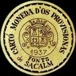 Timbre-monnaie de fantaisie - Fonts de Sacalm - 1937 - Espagne - carton moneda