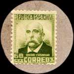 Carton moneda Gerona 1936 - 60 centimos - timbre-monnaie de fantaisie - Espagne - revers