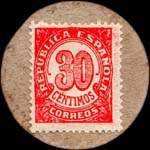 Carton moneda Gramenet del Besos 1937 - 30 centimos - timbre-monnaie de fantaisie - Espagne - revers