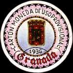 Carton moneda Granada 1936 - 1 centimo - timbre-monnaie de fantaisie - Espagne - avers