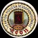 Timbre-monnaie de fantaisie - Leon - 1936 - Espagne - carton moneda