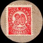 Carton moneda Lugo 1936 - 30 centimos - timbre-monnaie de fantaisie - Espagne - revers