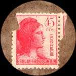 Carton moneda Madrid - 1937 - Alcala de Henares - 45 centimos - timbre-monnaie de fantaisie - Espagne - revers