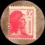 Carton moneda Madrid - 1937 - Belmonte de Tajo - 45 centimos - timbre-monnaie de fantaisie - Espagne - revers