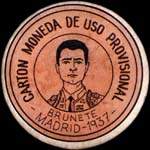 Carton moneda Madrid - 1937 - Brunete - 45 centimos - timbre-monnaie de fantaisie - Espagne - avers